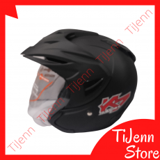 Helm Pet Premium Standar SNI DOT SNEL Solid Black Doff Size L Clear / Dark